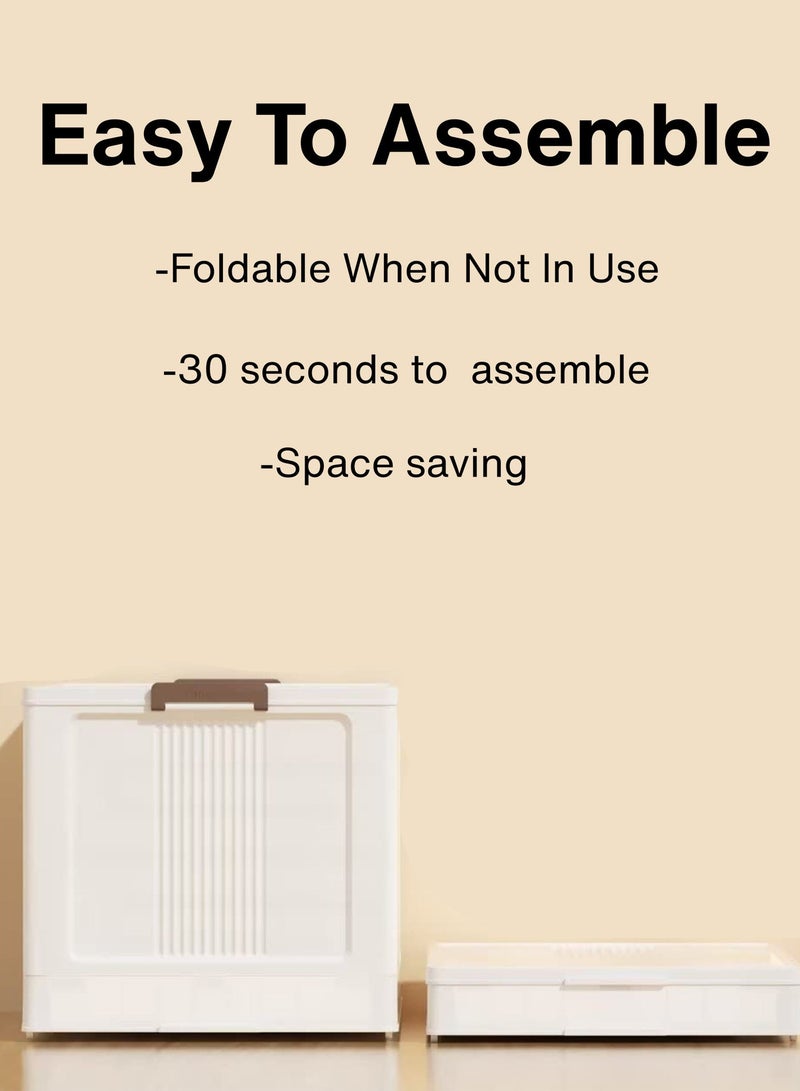 توشونكس صناديق تخزين بلاستيكية قابلة للتكديس من 4 طبقات، صناديق تخزين كبيرة للملابس، صندوق منظم لغرفة النوم، المطبخ، النوم، غرفة اللعب، المكتب، أبواب قابلة للطي، صندوق خزانة، منظمة متعددة الأغراض، أرفف رف - Image 5